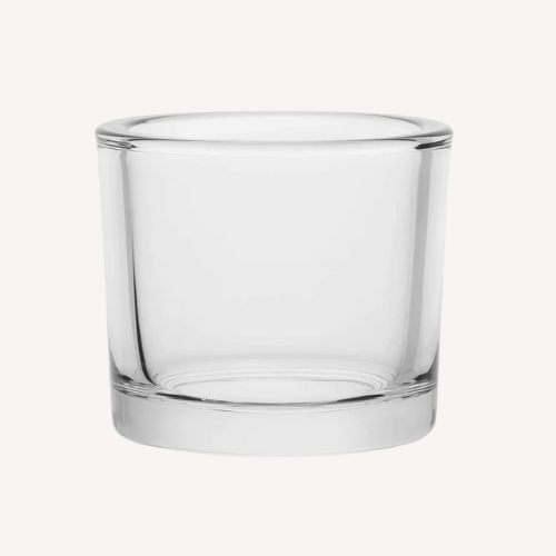Verre à bougie rond transparent
