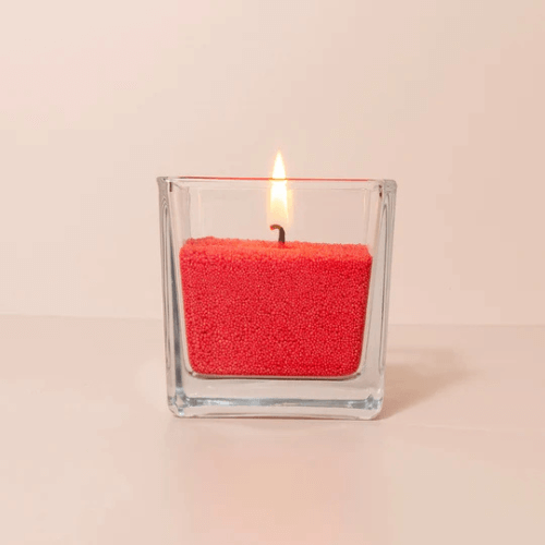 Verre à bougie cube transparent